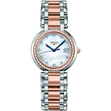 PrimaLuna Quartz 30 Stainless Steel / Pink Gold / Diamond / MOP / Bracelet
