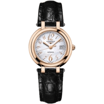 Longines PrimaLuna Automatic 30 Pink Gold Leather Funky MOP L8.113.8.83.2