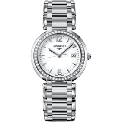 Longines PrimaLuna Quartz 34 Stainless Steel / Diamond / White / Bracelet L8.114.0.16.6