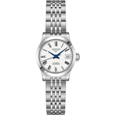 Record 26mm Stainless Steel / White-Roman / Bracelet