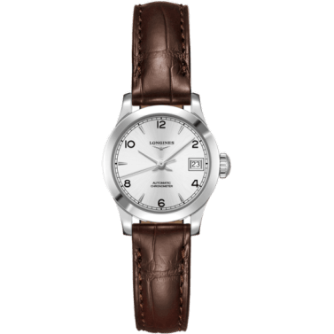 Record 26mm Stainless Steel / Silver-Arabic / Alligator