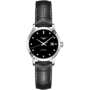 Record 30mm Stainless Steel / Black-Diamond / Alligator