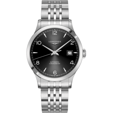 Record 40mm Stainless Steel / Black-Arabic / Bracelet