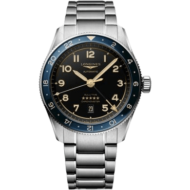 Longines Spirit Zulu Time 42 Stainless Steel / Black - Blue / Bracelet L3.812.4.60.6