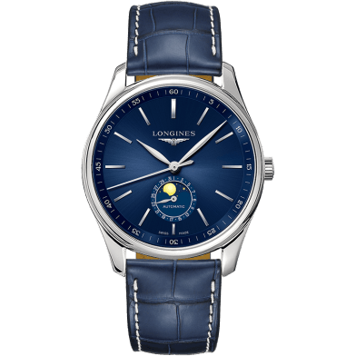 Longines Master Collection 42 Moonphase Stainless Steel / Blue / Alligator L2.919.4.92.0