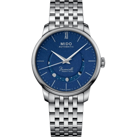 Baroncelli Heritage Smiling Moon 39 Stainless Steel / Blue