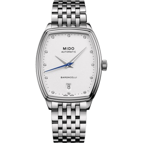 Mido Baroncelli Tonneau Lady Stainless Steel / White - Diamond / Bracelet M041.307.11.016.00