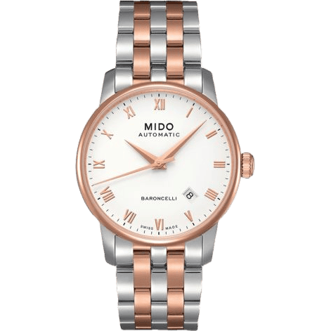 Mido Baroncelli Tradition Stainless Steel - Rose Gold / White / Bracelet M8600.9.N6.1