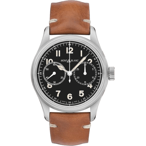 1858 Automatic Chronograph Stainless Steel / Black / Calf