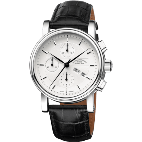 Mühle Glashütte Teutonia II Chronograph Silver / Strap M1-30-95-LB