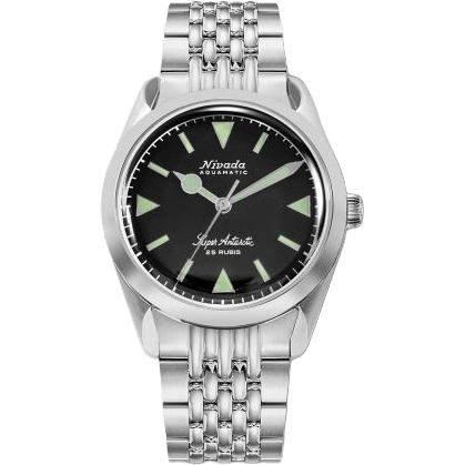 Super Antarctic Black - Green Luminova / Stainless Steel / Beads of Rice