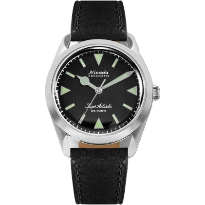 Nivada Grenchen Super Antarctic Black - Green Luminova / Stainless Steel / Black 32026A17