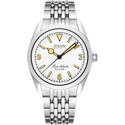 Super Antarctic 3.6.9. White - Beige Luminous / Stainless Steel / Beads of Rice