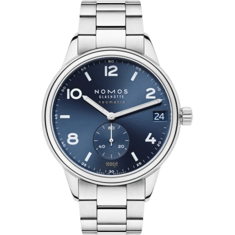 Nomos Glashütte Club neomatik 42 date blue / bracelet 782