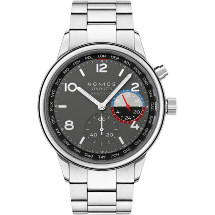 Nomos Glashütte Club Sport Neomatik Worldtimer Volcano 790.S1