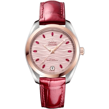 Omega Seamaster Aqua Terra 150M Master Chronometer 34 Stainless Steel / Sedna Gold / Pink - Ruby / Alligator 220.23.34.20.60.001