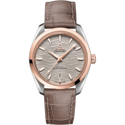 Omega Seamaster Aqua Terra 150M Master Chronometer 34 Stainless Steel / Sedna Gold / Grey-Waves / Alligator 220.23.38.20.06.001
