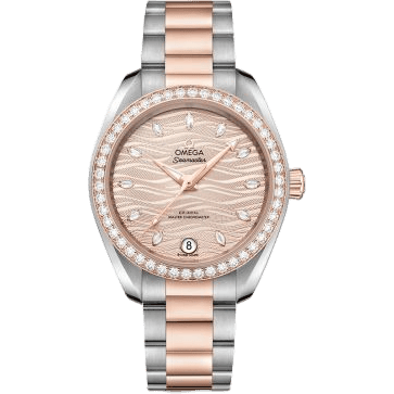 Omega Seamaster Aqua Terra 150M Master Chronometer 34 Stainless Steel / Sedna Gold / Diamond / Grey - Diamond / Bracelet 220.25.34.20.59.001