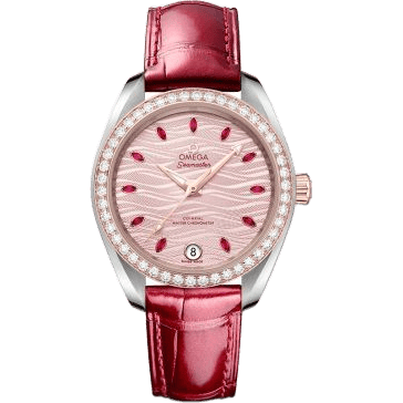 Omega Seamaster Aqua Terra 150M Master Chronometer 34 Stainless Steel / Sedna Gold / Diamond / Pink - Ruby / Alligator 220.28.34.20.60.001