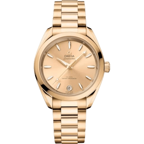 Omega Seamaster Aqua Terra 150M Shades Master Chronometer 34 Moonshine Gold / Champagne / Bracelet 220.50.34.20.08.001