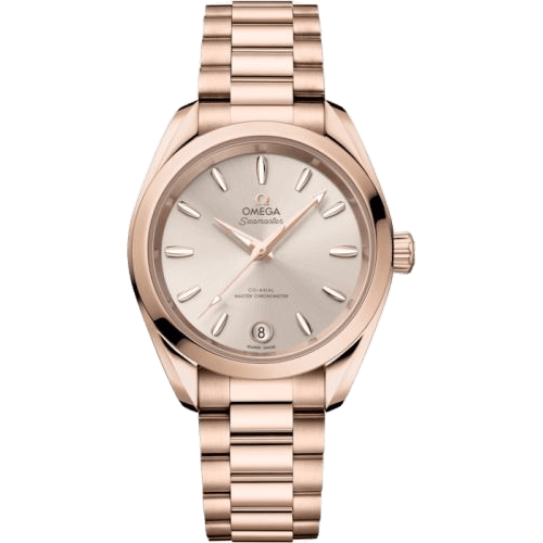 Omega Seamaster Aqua Terra 150M Shades Master Chronometer 34 Sedna Gold / Rose / Bracelet 220.50.34.20.09.001