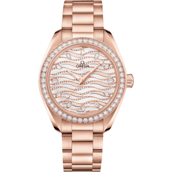 Omega Seamaster Aqua Terra 150M Master Chronometer 34 Sedna Gold / Diamond / Wave Diamond / Bracelet 220.55.34.20.99.006