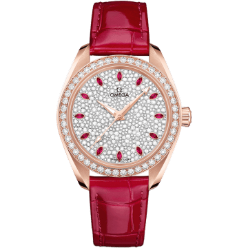 Seamaster Aqua Terra 150M Master Chronometer 34 Sedna Gold / Diamond / Snow Ruby / Alligator