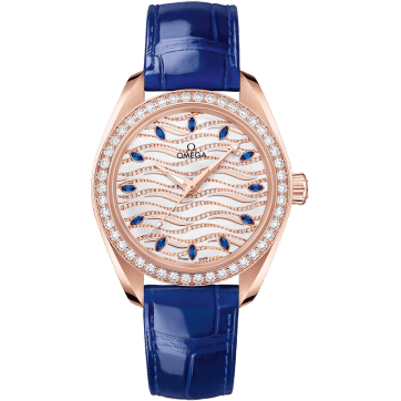 Seamaster Aqua Terra 150M Master Chronometer 34 Sedna Gold / Diamond / Wave Sapphire / Alligator