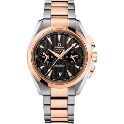 Omega Seamaster Aqua Terra 150M Co-Axial 43 GMT Chronograph Stainless Steel / Red Gold / Grey / Bracelet 231.20.43.52.06.001