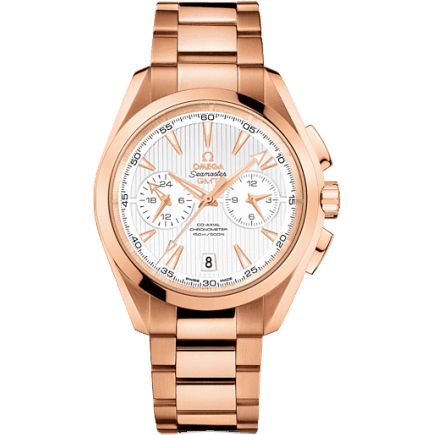 Omega Seamaster Aqua Terra 150M Co-Axial 43 GMT Chronograph Red Gold / Silver / Bracelet 231.50.43.52.02.001