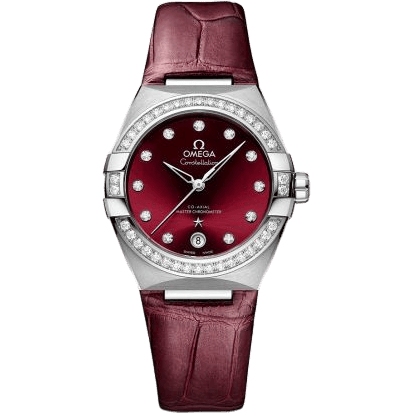 Constellation Master Chronometer 36 Stainless Steel / Diamond / Red / Strap