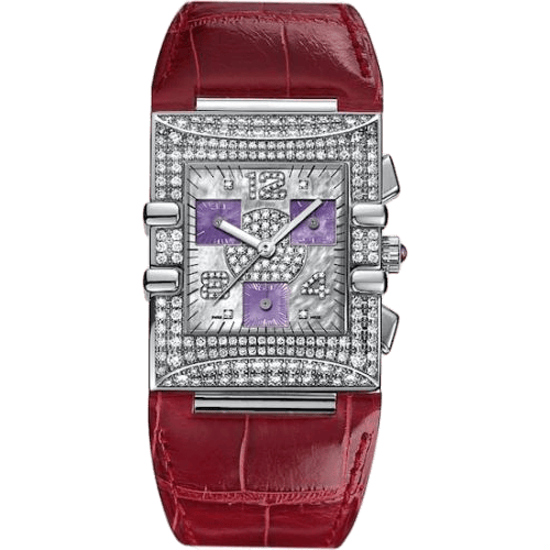 Omega Constellation Quadra Quartz 28 Chronograph Stainless Steel - Diamond / MOP / Strap 1845.85.31