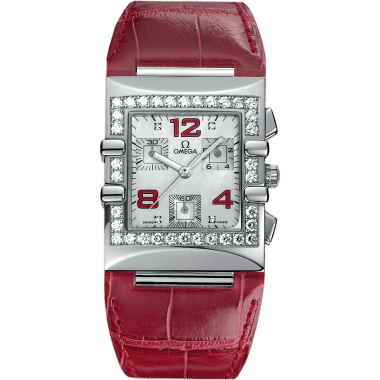 Omega Constellation Quadra Quartz 28 Chronograph Stainless Steel / Diamond / MOP/ Alligator 1847.73.31