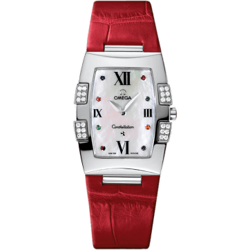 Constellation Quadrella Quartz 25 Stainless Steel / MOP / Red Alligator