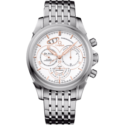 De Ville Co-Axial 41 Chronoscope Stainless Steel / White / Bracelet / St. Moritz