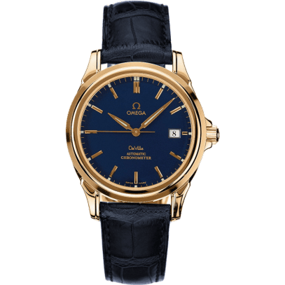 De Ville Co-Axial 37.5 Yellow Gold / Blue