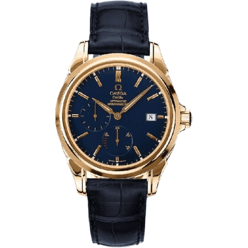 De Ville Co-Axial 38.7 Power Reserve Yellow Gold / Blue