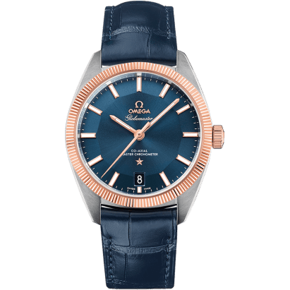 Globemaster Stainless Steel / Sedna Gold / Blue / Alligator
