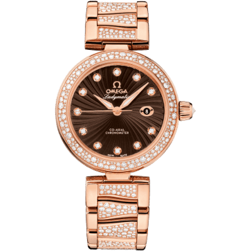 LadyMatic Co-Axial 34 Red Gold / Diamond / Brown / Diamond Bracelet