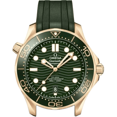 Omega Seamaster Diver 300M Master Co-Axial 42 Moonshine Gold / Green / Rubber 210.62.42.20.10.001