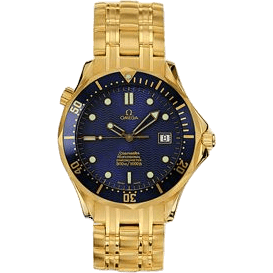 Omega Seamaster Diver 300M Automatic 41 Yellow Gold / Blue / Bracelet / Bond 2133.80.00