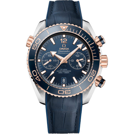 Omega Seamaster Planet Ocean 600M Co-Axial 45.5 Master Chronometer Chronograph Stainless Steel / Sedna Gold / Blue / Alligator 215.23.46.51.03.001