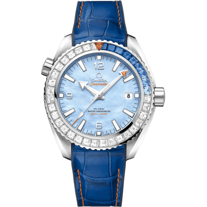 Omega Seamaster Planet Ocean 600M Co-Axial 43.5 Master Chronometer White Gold / Diamond / Blue MOP 215.58.44.21.07.001