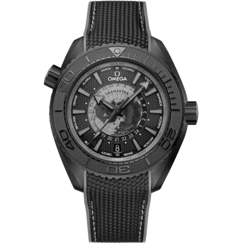Omega Seamaster Planet Ocean 600M Co-Axial Worldtimer 45.5 Master Chronometer GMT Ceramic / Black - Grey / Rubber 215.92.46.22.01.007