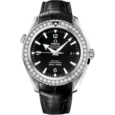 Omega Seamaster Planet Ocean 600M Co-Axial 45.5 Stainless Steel / Diamond / Black / Alligator 222.18.46.20.01.001