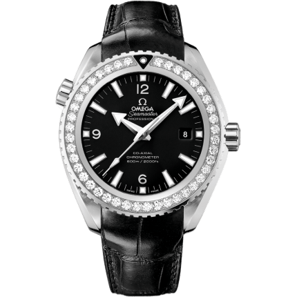 Omega Seamaster Planet Ocean 600M Co-Axial 45.5 Stainless Steel / Diamond / Black / Alligator 232.18.46.21.01.001