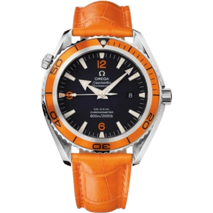 Omega Seamaster Planet Ocean 600M Co-Axial 45.5 Stainless Steel / Orange / Alligator 2908.50.38
