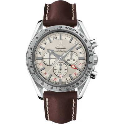 Speedmaster Broad Arrow Co-Axial GMT Stainless Steel / White