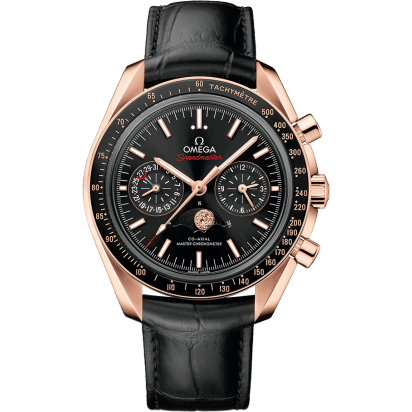 Omega Speedmaster Moonphase Chronograph Master Chronometer Sedna Gold / Black 304.63.44.52.01.001