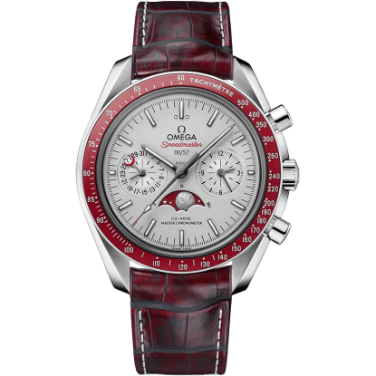 Omega Speedmaster Moonphase Chronograph Master Chronometer Platinum / Silver 304.93.44.52.99.001
